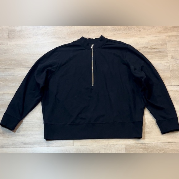 Universal Standard Women’s Zoe 1/2 Zip Funnel Neck Sweatshirt Size L (22-24) - Picture 2 of 7